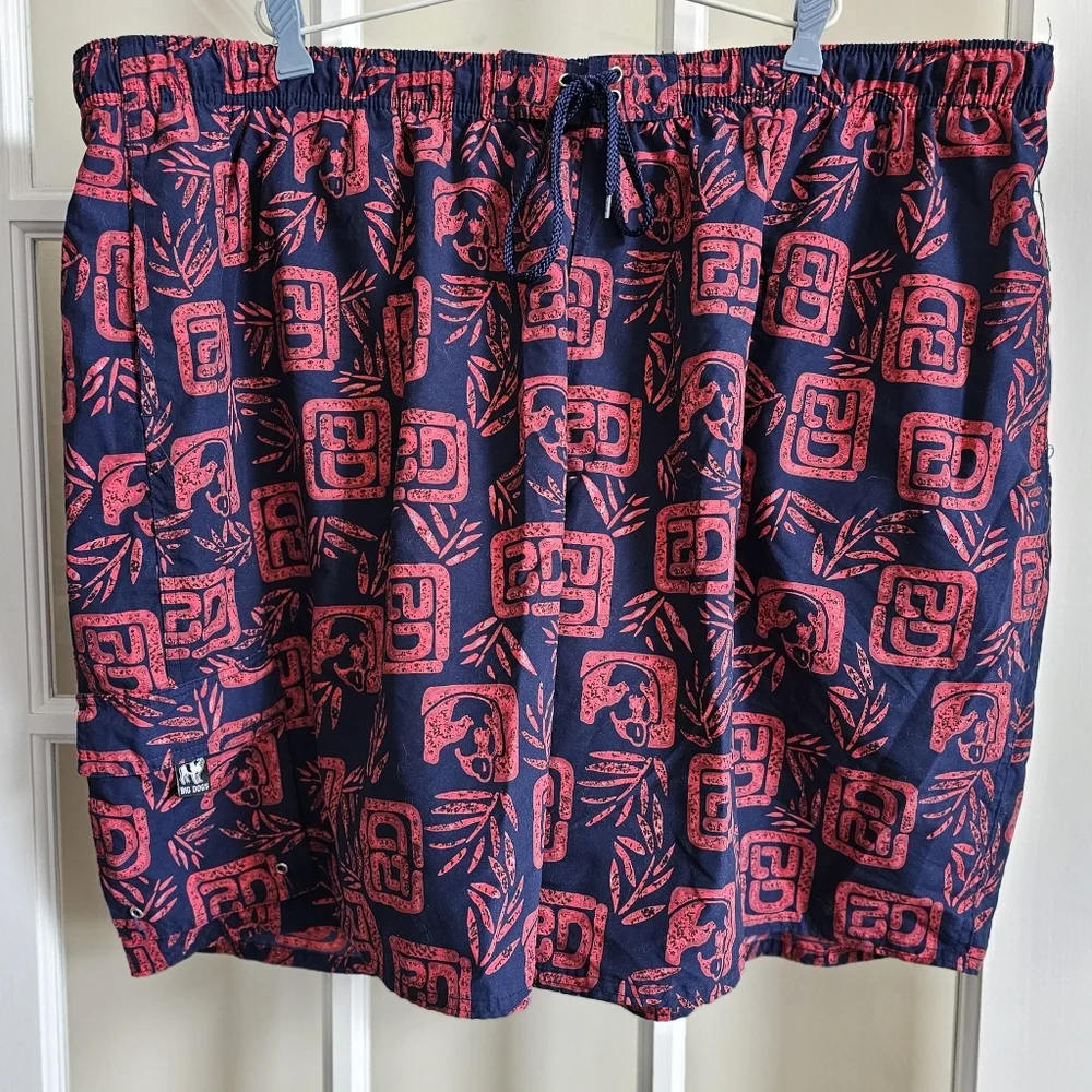 Vintage BIG DOGS Shorts Swim Trunks Mens Size 4XL Big Tall Beach Bathing Suit - Picture 5 of 9